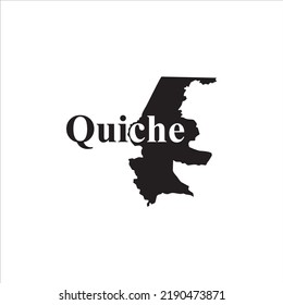 Quiche map and black lettering design on white background