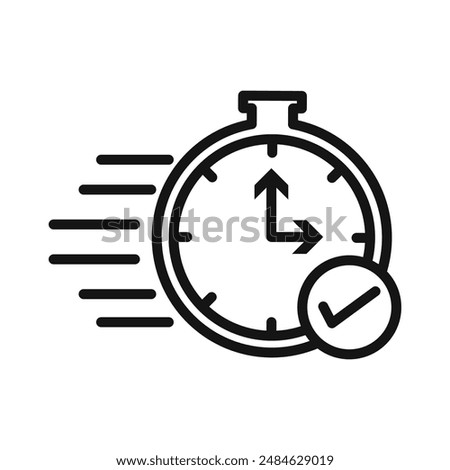 Quick approval icon Black line art vector