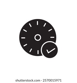 Quick approval icon black and white vector outline sign