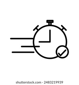 Quick approval icon linear logo mark in black and white