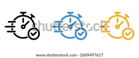 Quick approval icon vector. efficiency and validated completion of tasks symbol. vector illustration.