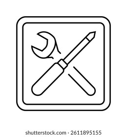 quick assembly product label caution line icon vector. quick assembly product label caution sign. isolated contour symbol black illustration