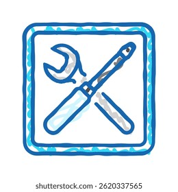 quick assembly product label caution doodle icon sketch vector. quick assembly product label caution sign. isolated symbol illustration