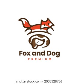 the quick brown fox jumps around a lazy dog logo vector icon illustration