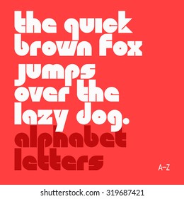 The quick brown fox jumps over the lazy dog. Latin lower case alphabet letters. Vector.