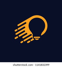 quick bulb idea logo design launch