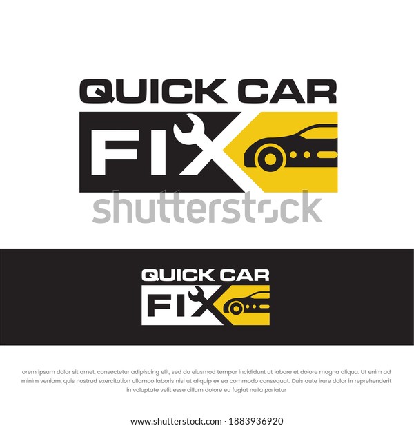Quick Car logo fix and Car Repair Logo\
design. Car Repair shop logo design template.\
