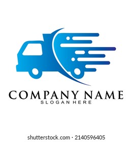 Logotipo del vector del camión de carga rápida