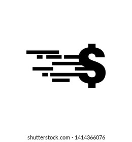 Quick cash dollar icon graphic design template