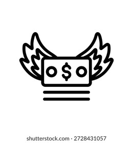 Quick cash icon, Line Vector graphics