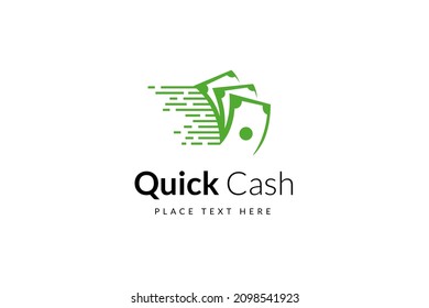 Quick cash logo design template. Digital payment logo design.