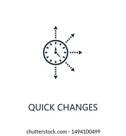 Quick Changes outline icon. Thin line concept element from productivity icons collection. Creative Quick Changes icon for mobile apps and web usage.