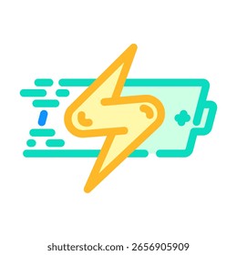 quick charge enabled color icon vector. quick charge enabled sign. isolated symbol illustration