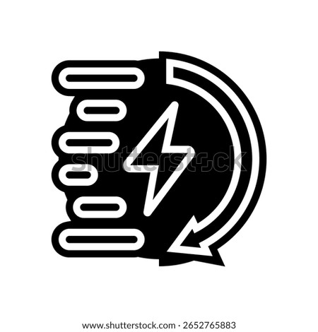 quick charge enabled glyph icon vector. quick charge enabled sign. isolated symbol illustration
