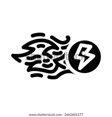 quick charge enabled glyph icon vector. quick charge enabled sign. isolated symbol illustration