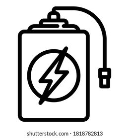 Schnelles Power Bank Symbol. Umriss mit schnellem Ladevermögen, Vektorsymbol für Webdesign einzeln auf weißem Hintergrund