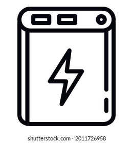 Quick charge power bank icon. Outline quick charge power bank vector icon for web design isolated on white background