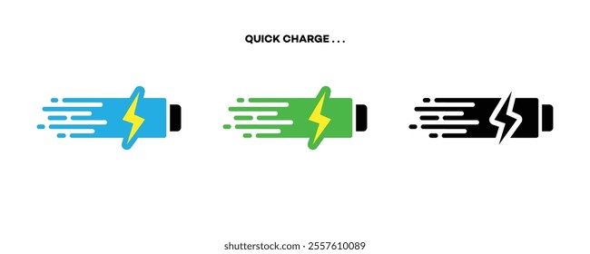 Quick charge smartphone technology icon. Inductive charging technology icon. lightning fast ev charging computing devices and phones. Speed fast charge icon.Phone charging Networks, wireless, and IoT.