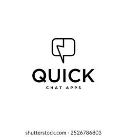 Aplicativo de chat rápido ícone do logotipo vetor