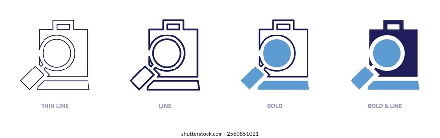 Quick checkout icon in 4 different styles. Thin Line, Line, Bold, and Bold Line. Duotone style. Editable stroke.