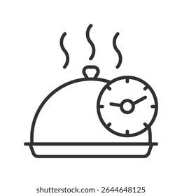 Quick Cooking, icon in line design. Quick-cooking, fast-meal, instant, food, preparation, kitchen, recipe on white background vector. Quick Cooking, editable stroke icon