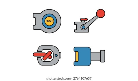 Quick Coupler Line art vector abstract simple illustration