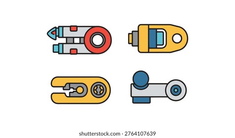 Quick Coupler Line art vector creative abstract color shapes