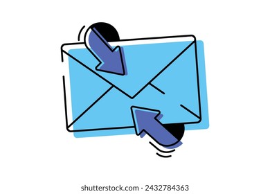 Quick data transfer linear icon. Easy to edit line icon showing transfer email. File sending. Thin line illustration. Flying document. Contour symbol. Vector isolated outline drawing.