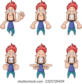 Quick Delivery Man Character's Various Poses for Fast Delivery