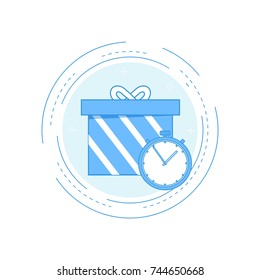 Quick delivery, delivery service, express and urgent services, shipping concept, package shipment flat line vector illustration design. Icon design for web banners and apps