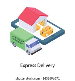 
Quick delivery services isometric design
