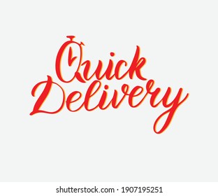 Quick delivery. Vector color lettering logo. Suitable for printing and web use