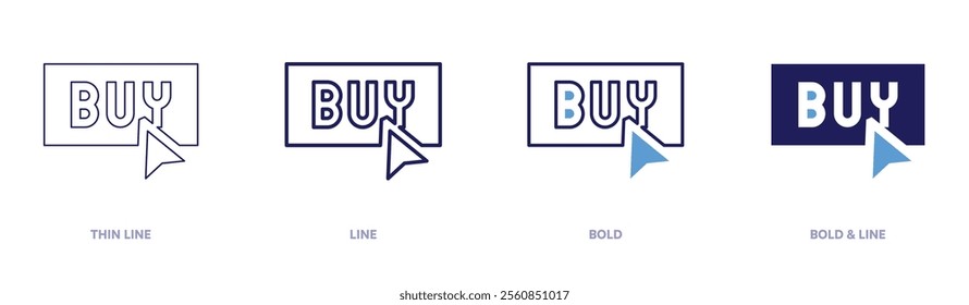 Quick discounts icon in 4 different styles. Thin Line, Line, Bold, and Bold Line. Duotone style. Editable stroke.