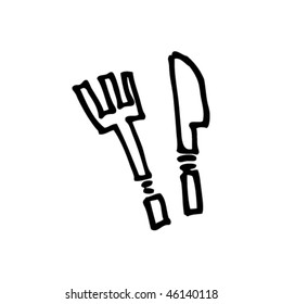 quick drawing of knife and fork