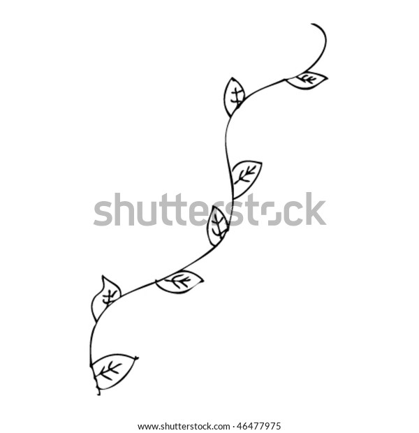 Quick Drawing Vine Leaves Stock Vector Royalty Free