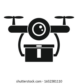 Quick drone delivery icon. Simple illustration of quick drone delivery vector icon for web design isolated on white background