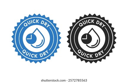 Quick dry badge logo design template illustration