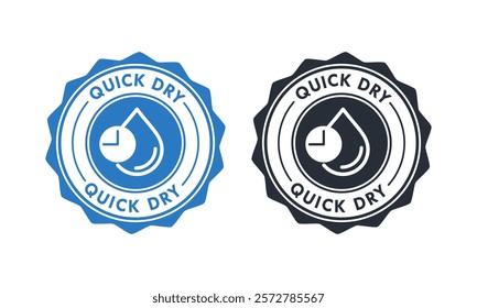 Quick dry badge logo design template illustration