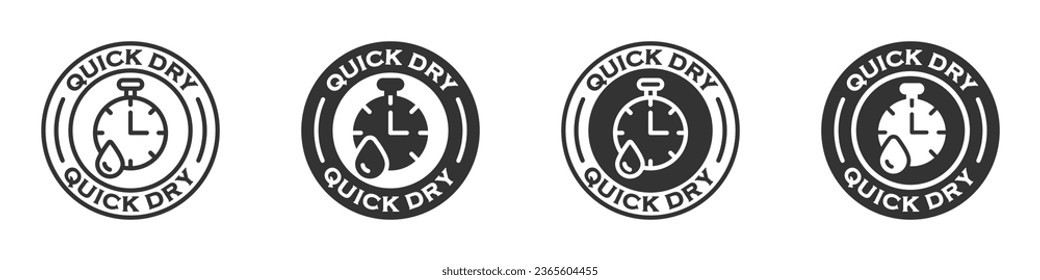 Quick dry badge set. Vector illustration.