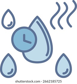 Schnelles, trockenes, gefülltes Blautonsymbol