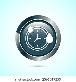 Quick dry icon design illustration. Fast dry cleaning service sign. Gray Color Round Button Design