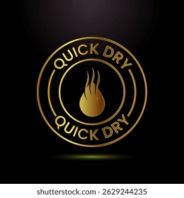 Quick dry icon design illustration. Fast dry cleaning service sign symbol in gold color style
