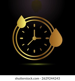 Quick dry icon design illustration. Fast dry cleaning service sign symbol in gold color style