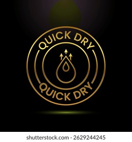 Quick dry icon design illustration. Fast dry cleaning service sign symbol in gold color style