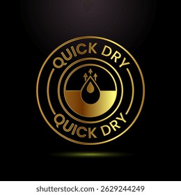 Quick dry icon design illustration. Fast dry cleaning service sign symbol in gold color style