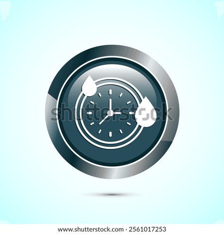 Quick dry icon design illustration. Fast dry cleaning service sign. Gray Color Round Button Design