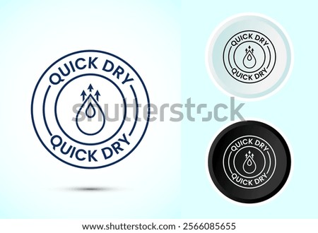 Quick dry icon design illustration. Fast dry cleaning service sign