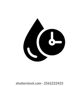 Quick dry icon set. Quick and fast clock dry wet clothes symbol. Quick dry label, logo, badge, sticker, emblem, circle, black vector, isolated illustration. Quick dry label product packaging design.