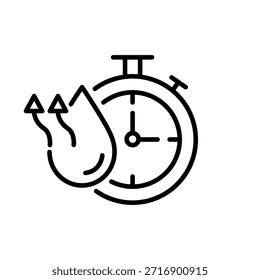 Conjunto de iconos de secado rápido. Rápido y rápido reloj seco mojado símbolo de la ropa. Etiqueta de secado rápido, logotipo, insignia, etiqueta engomada, emblema, círculo, Vector negro, ilustración aislada. Diseño de embalaje de producto de etiqueta de secado rápido.