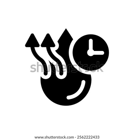 Quick dry icon set. Quick and fast clock dry wet clothes symbol. Quick dry label, logo, badge, sticker, emblem, circle, black vector, isolated illustration. Quick dry label product packaging design.
